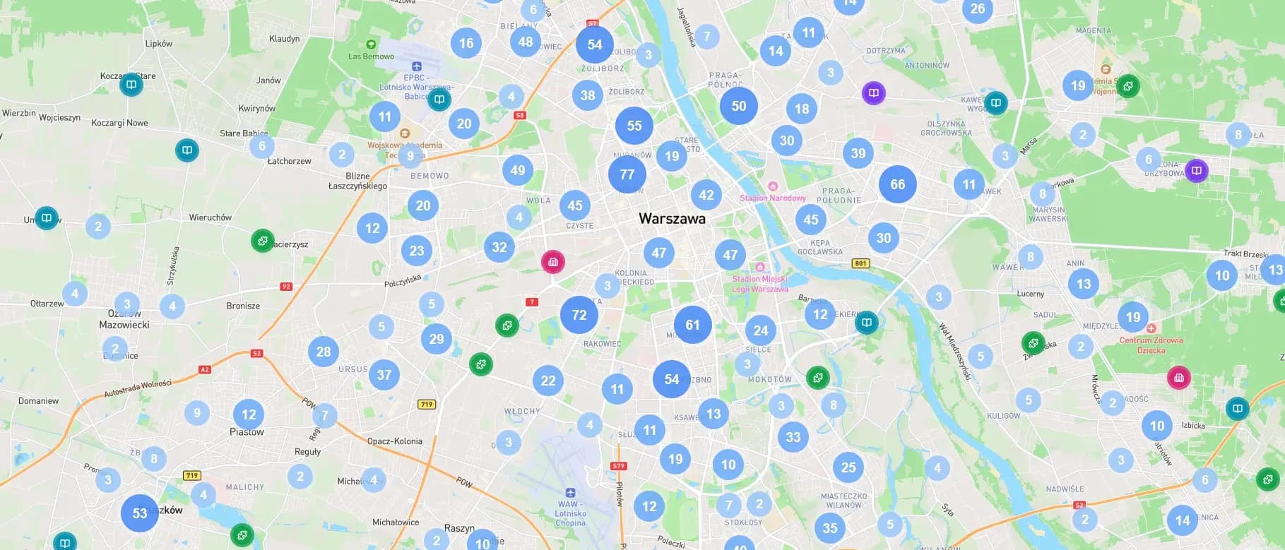 Mapa placówek edukacyjnych